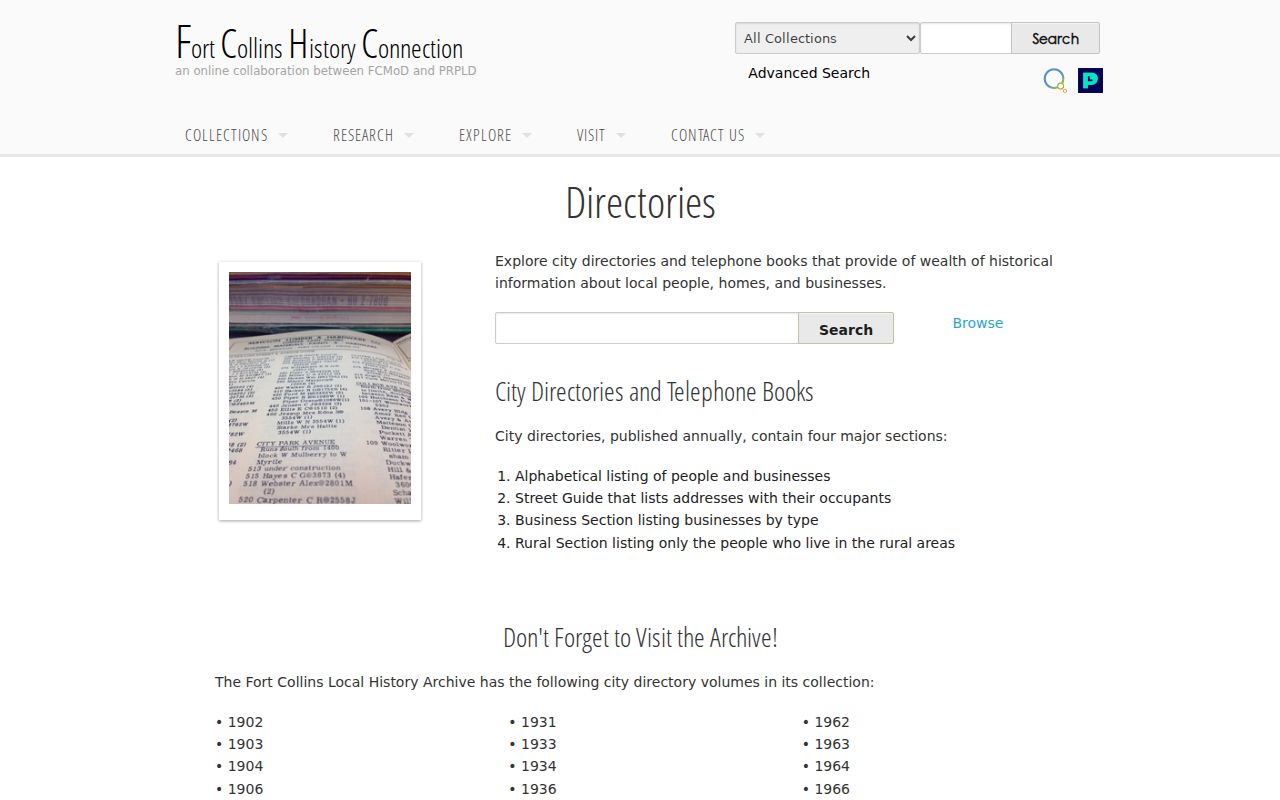 Larimer County city directory History Connection collection