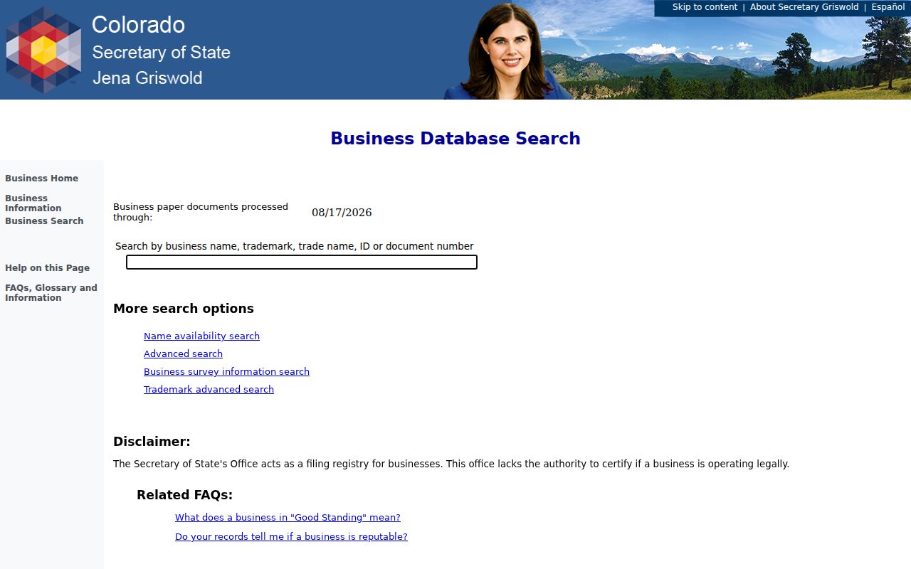 Larimer County residents directory business entity search