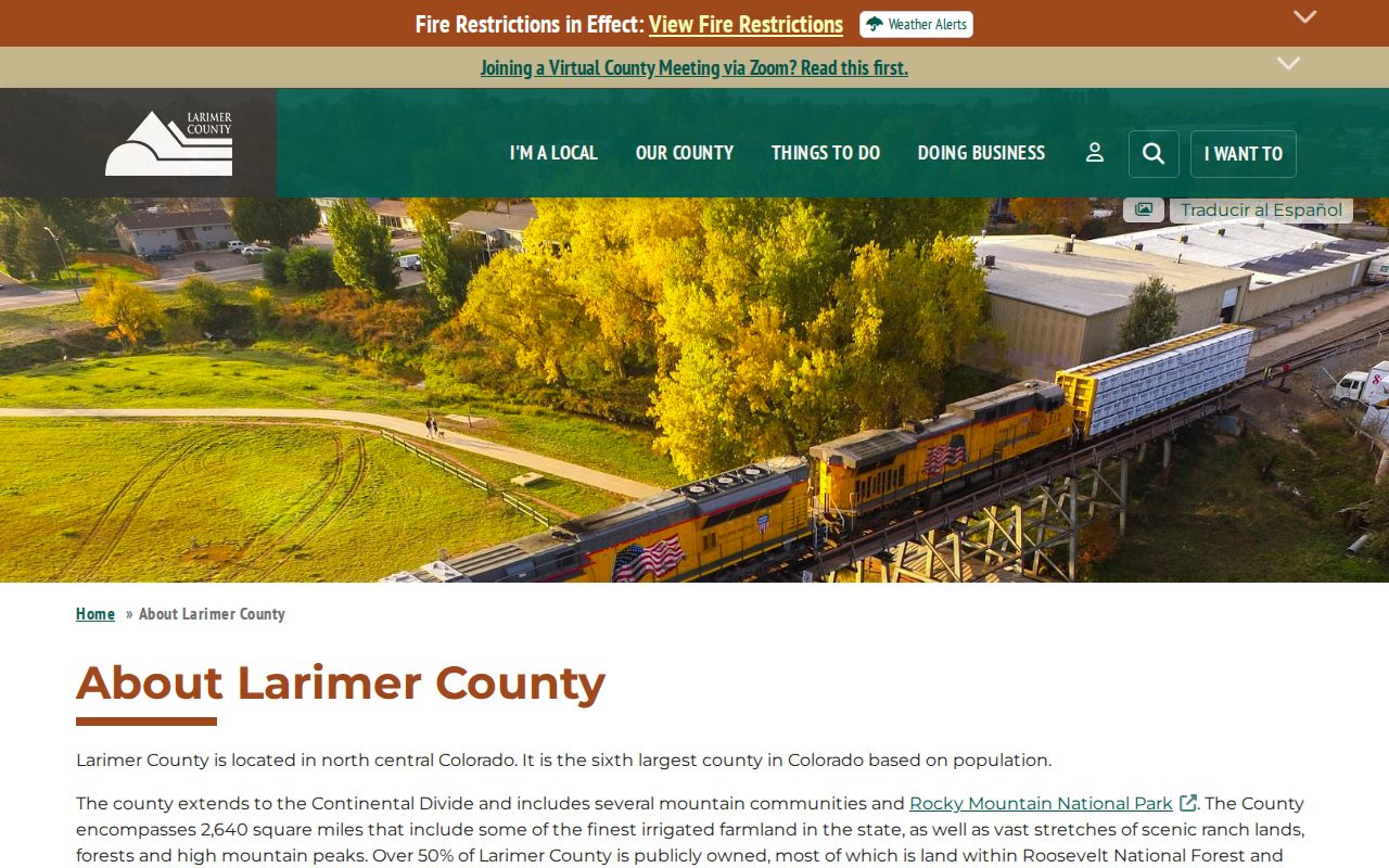 Larimer County residents directory county profile and records geography