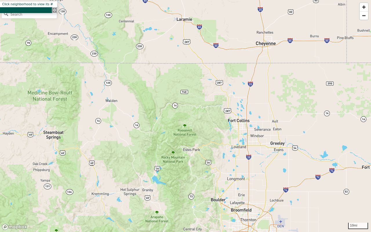 Larimer County neighbors: residential valuation neighborhood map