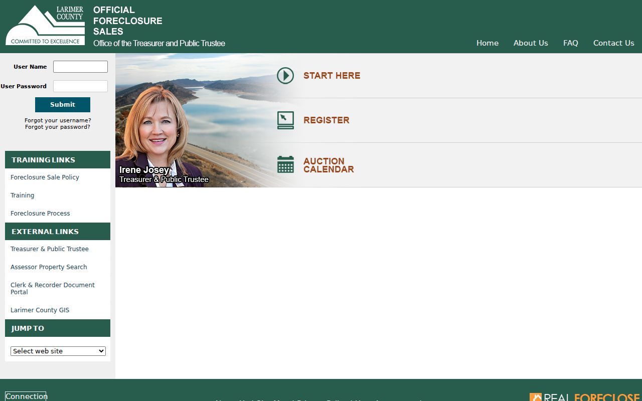 Larimer County previous residents Public Trustee sale portal