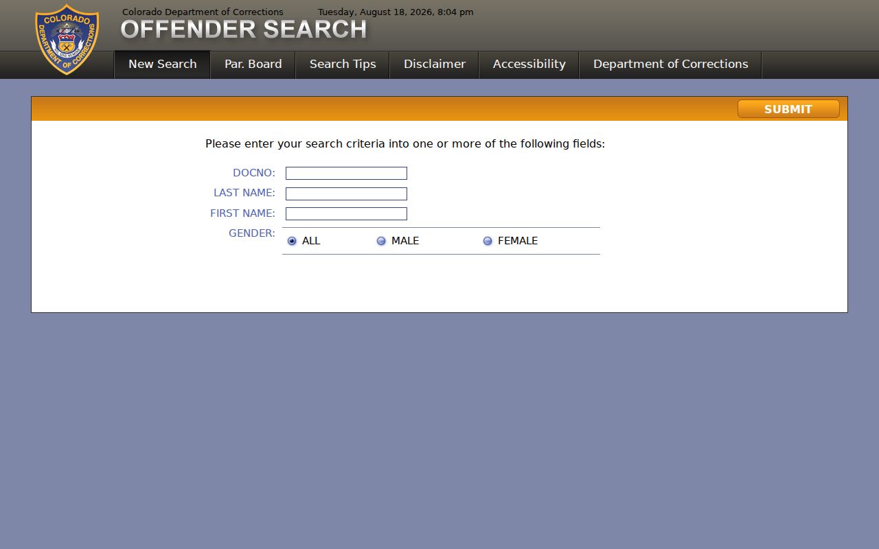 Larimer County resident lookup: Colorado Department of Corrections offender search